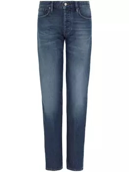 Emporio Armani узкие джинсы с заниженной талией, синий