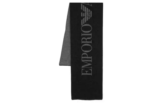 EMPORIO ARMANI Вязаный шарф мужской черный