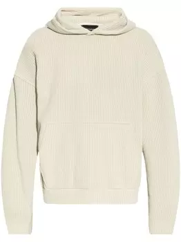 Emporio Armani вельветовая толстовка с капюшоном, нейтральный цвет