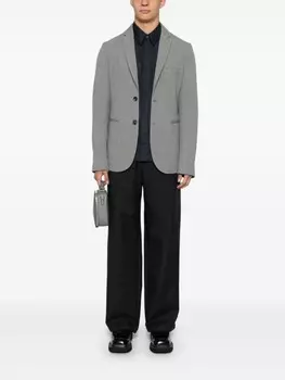 Emporio Armani застегнутый блейзер, серый