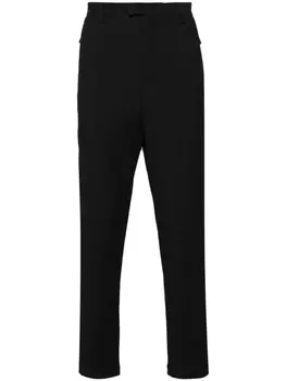Emporio Armani зауженные брюки из сирсакера, черный