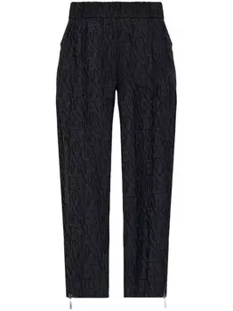 Emporio Armani зауженные брюки с монограммой, черный