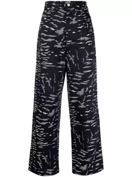 Emporio Armani жаккардовые джинсы прямого кроя, синий