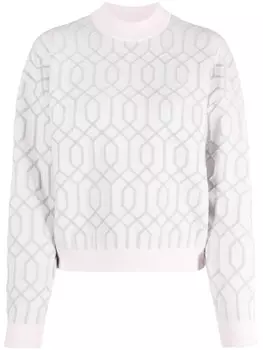 Emporio Armani жаккардовый джемпер с узором, розовый