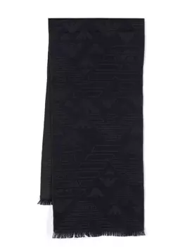 Emporio Armani жаккардовый шарф с логотипом, синий