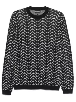 Emporio Armani жаккардовый свитер, черный