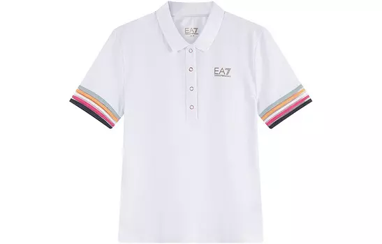 EMPORIO ARMANI Женская рубашка-поло EA7 SS23, белая