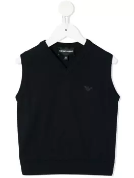 Emporio Armani жилет с логотипом, синий