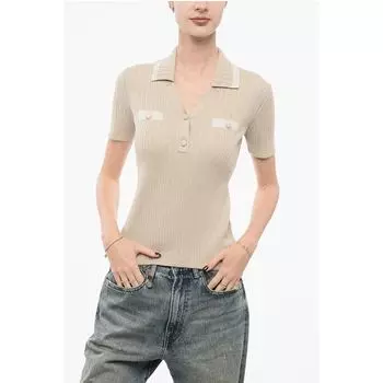 EMPORIO ICON Ребристый свитер с воротником-поло Armani, Beige