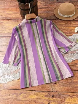 EMRY ROSE Блузка больших размеров с принтом на пуговицах спереди, весна и лето Emery Rose, мультиколор