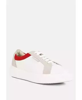 ENDLER Женские кожаные кроссовки с цветными блоками Rag & Co, красный