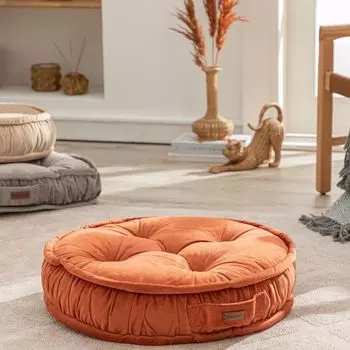 ENGLISH HOME Напольная подушка круглая, большая напольная подушка для сиденья, декоративное сиденье, которое можно стирать в машине, мягкая подушка на стул, подушка для медитации, подушка для йоги, оранжевый