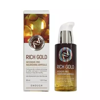 Enough, Регенерирующая сыворотка с золотом, Rich Gold Intensiv Pro Nourishing Ampoule, 30мл