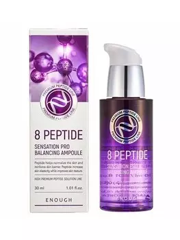 Enough, Сыворотка для лица с пептидами Premium 8 Peptide Sensation pro балансирующая ампула, 8мл