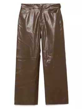 ENTIRE STUDIOS кожаные брюки, коричневый