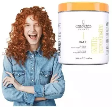 Envie Milk Protein Mask, увлажняющая молочная маска для вьющихся волос 1000мл Inna Marka
