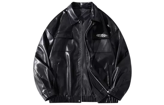 Eooven Кожаная куртка унисекс, Черный