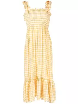 EPHEMERA платье в клетку гингем с бантом, желтый