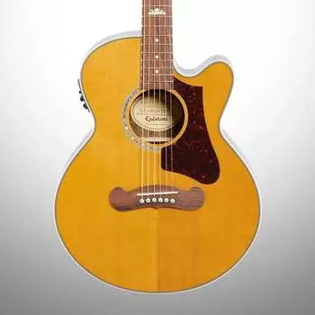 Epiphone EJ-200 SCE Coupe Travel Электроакустическая Гитара, Винтаж Натуральный