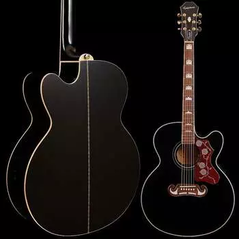 Epiphone EJ-200SCE, черный, золотая фурнитура, 5 фунтов 13,7 унций EJ-200SCE, Black, Gold Hardware
