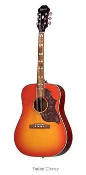 Epiphone Hummingbird Studio Solid Top Fishman Sonitone Faded Cherryburst