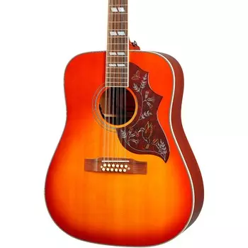 Epiphone, вдохновленный 12-струнной акусто-электрической гитарой Gibson Hummingbird Aged Cherry Sunburst