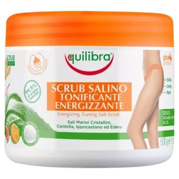 Equilibra тонизирующий и бодрящий солевой скраб, 600 г