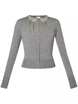 ERDEM кардиган с аппликацией, серый