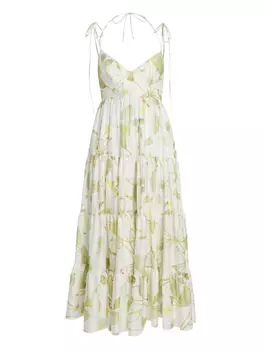 ERDEM платье макси с принтом, белый