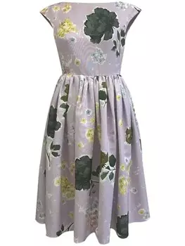 ERDEM платье миди с вырезом-лодочкой, фиолетовый