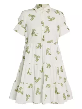 ERDEM платье-рубашка с короткими рукавами, белый