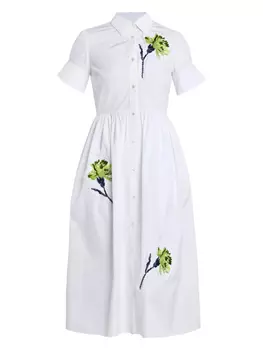 ERDEM платье с вышивкой, белый