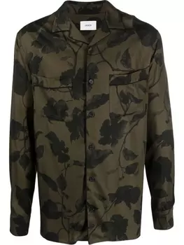 Erdem рубашка с длинными рукавами и цветочным принтом, зеленый