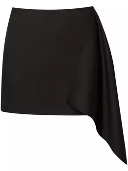 ERDEM шерстяная юбка мини с драпировкой, черный