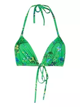 ERDEM топ бикини с цветочным принтом и завязками, зеленый