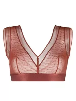 ERES бюстгальтер-бралетт Equilibre с монограммой, коричневый