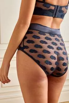 ERES Кружевные трусы-брифы Leavers в горошек с атласной отделкой, военно-морской