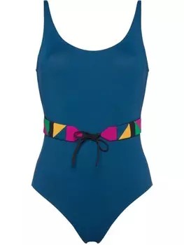 ERES купальник Damier с поясом, синий