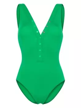 ERES купальник Ic?ne с V-образным вырезом, зеленый