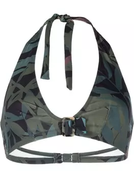 ERES лиф бикини с вырезом халтер и принтом, зеленый