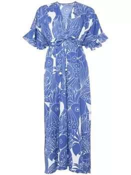 ERES платье макси Jujube с графичным принтом, синий