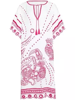 ERES платье миди Miranda с вышивкой, розовый