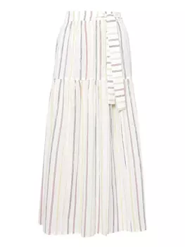 ERES ярусная юбка макси в полоску, белый
