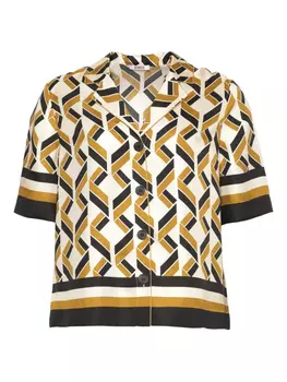 ERES рубашка с короткими рукавами и геометричным принтом, белый