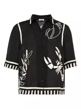 ERES рубашка с короткими рукавами и вышивкой, черный