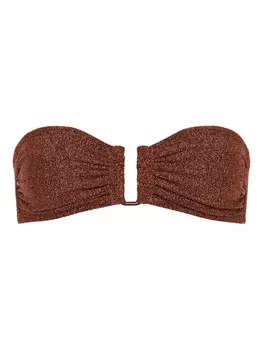 ERES топ бикини бандо Flamboyant со сборками, коричневый