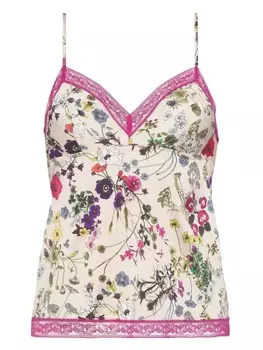 ERES топ на тонких бретелях с цветочным принтом, нейтральный цвет