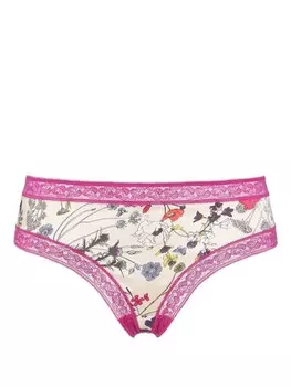ERES трусы-брифы с кружевом и цветочным принтом, белый
