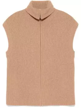 Eric Bompard кардиган на молнии без рукавов, коричневый