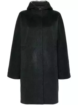 Eric Bompard пальто с капюшоном, серый